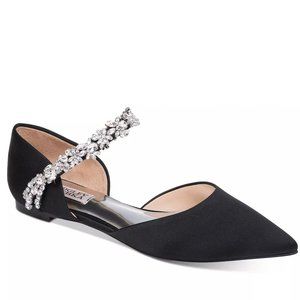 Badgley Mischka Erin Crystal-Embellished d'Orsay Flats (Size 9) Brand New